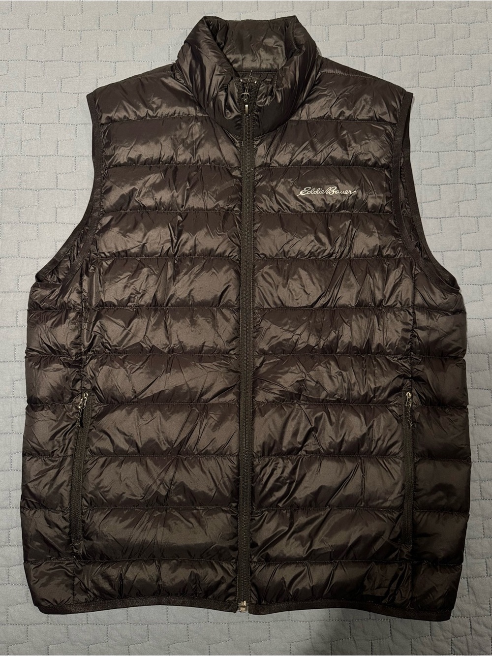 Eddie Bauer Men's Black Quilted Down Puffer Vest